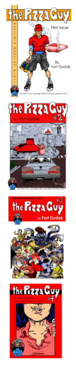 Cover images of Pizza Guy Comics